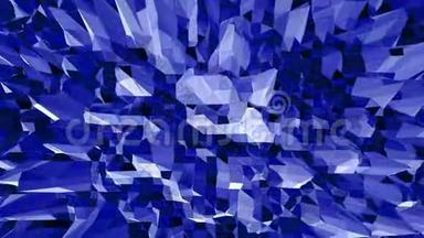 蓝色低保利振动表面作为游戏背景。蓝色多边形几何振动环境或脉动背景